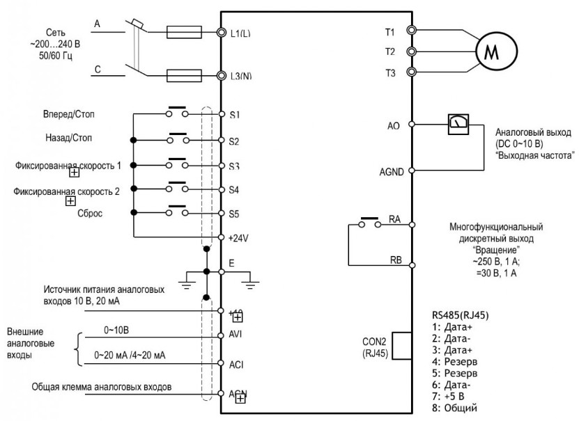 Схема соединения Веспер E5-8200